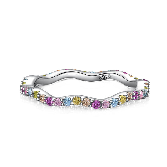 [Love More]Dainty Colorful Round Cut Party Ring