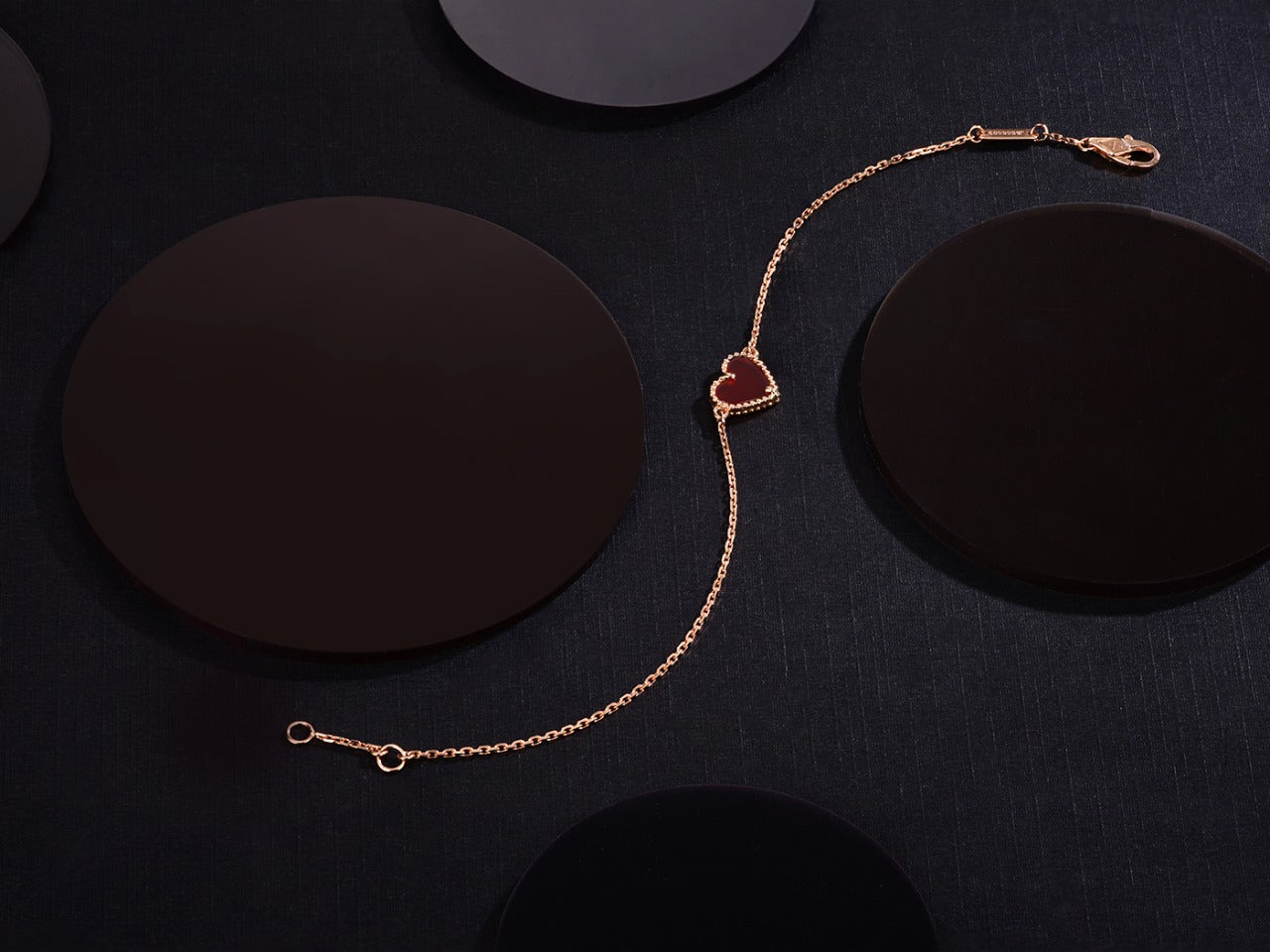 [Love More]HEART CARNELIAN PINK GOLD BRACELET