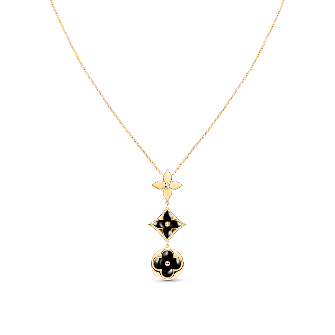 [Love More]STAR AND SUN ONYX PINK GOLD NECKLACE